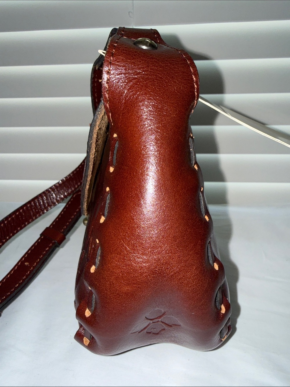 NWT Patricia Nash Lucia Tooled Brown Wine Leather Crossbody Bag - Picture 7 of 13